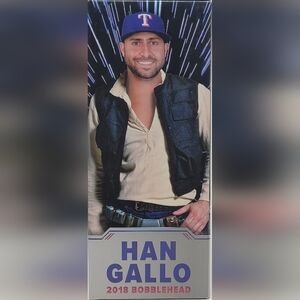 Joey Gallo Texas Rangers Han Gallo Star Wars SGA Bobblehead 2018 NIB LA Dodgers